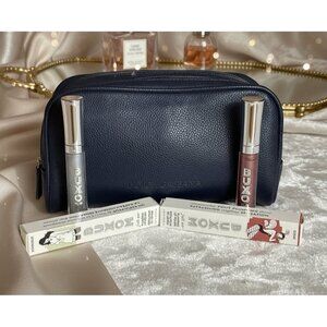 Dolce & Gabbana Navy Pebbled Cosmetic‎ Bag + BUXOM Lip Gloss Duo